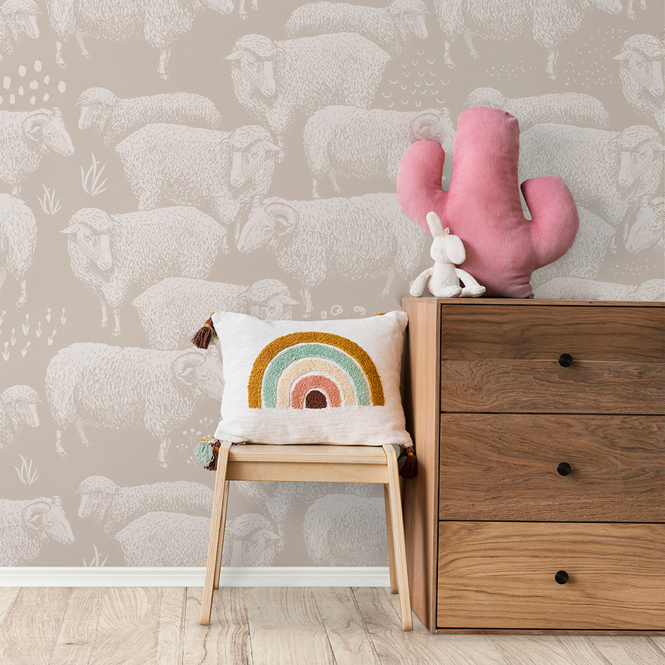 Panoramic wallpaper for sheepfolds