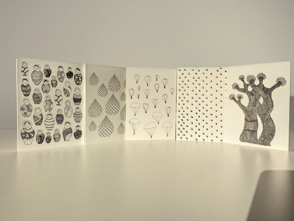 Lot de 5 cartes A6 - 3