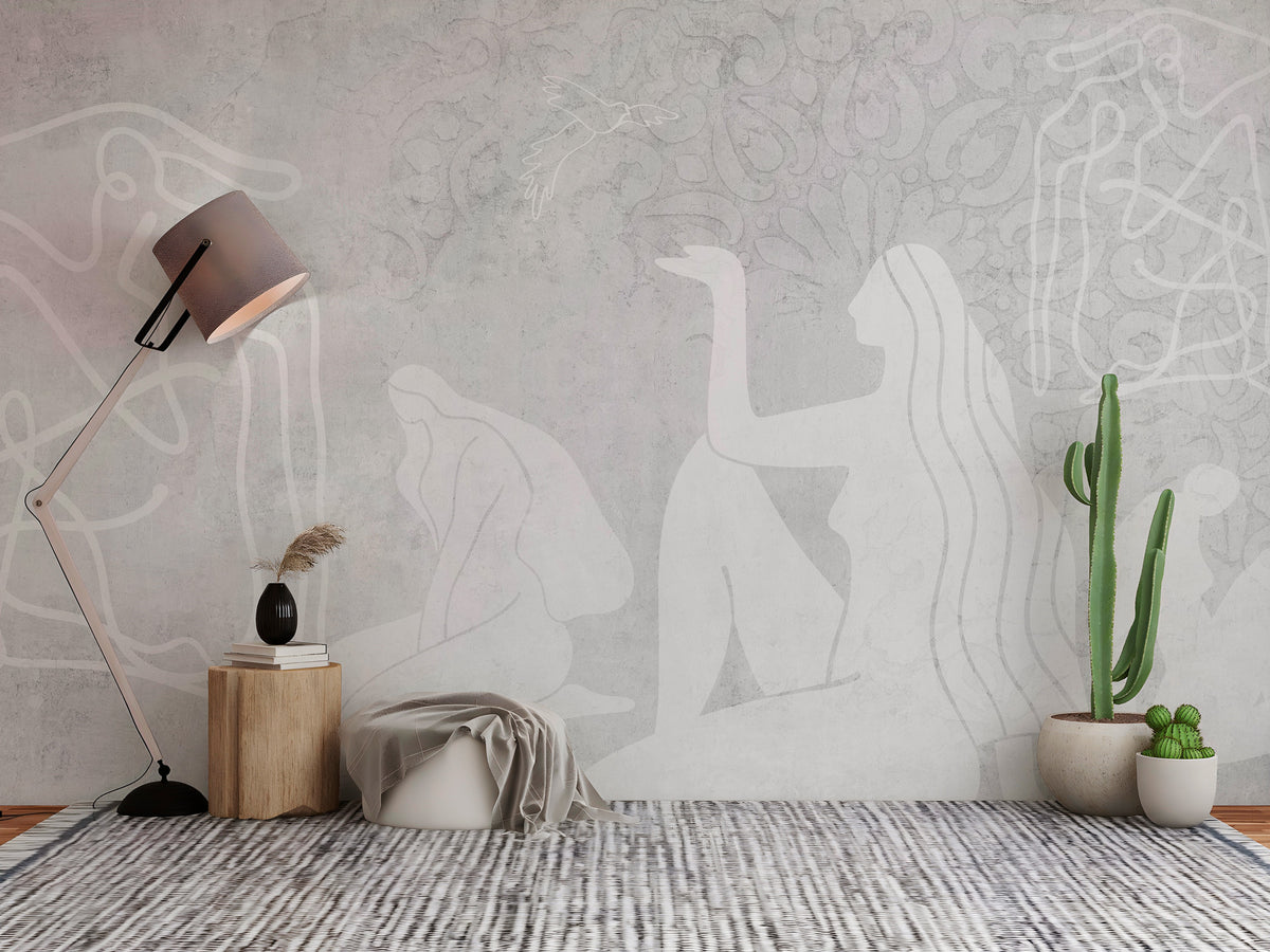 Mahsa Grey XL Panoramic Wallpaper