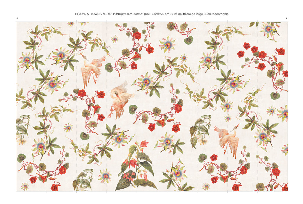 Papier peint panoramique Herons & Flowers XL