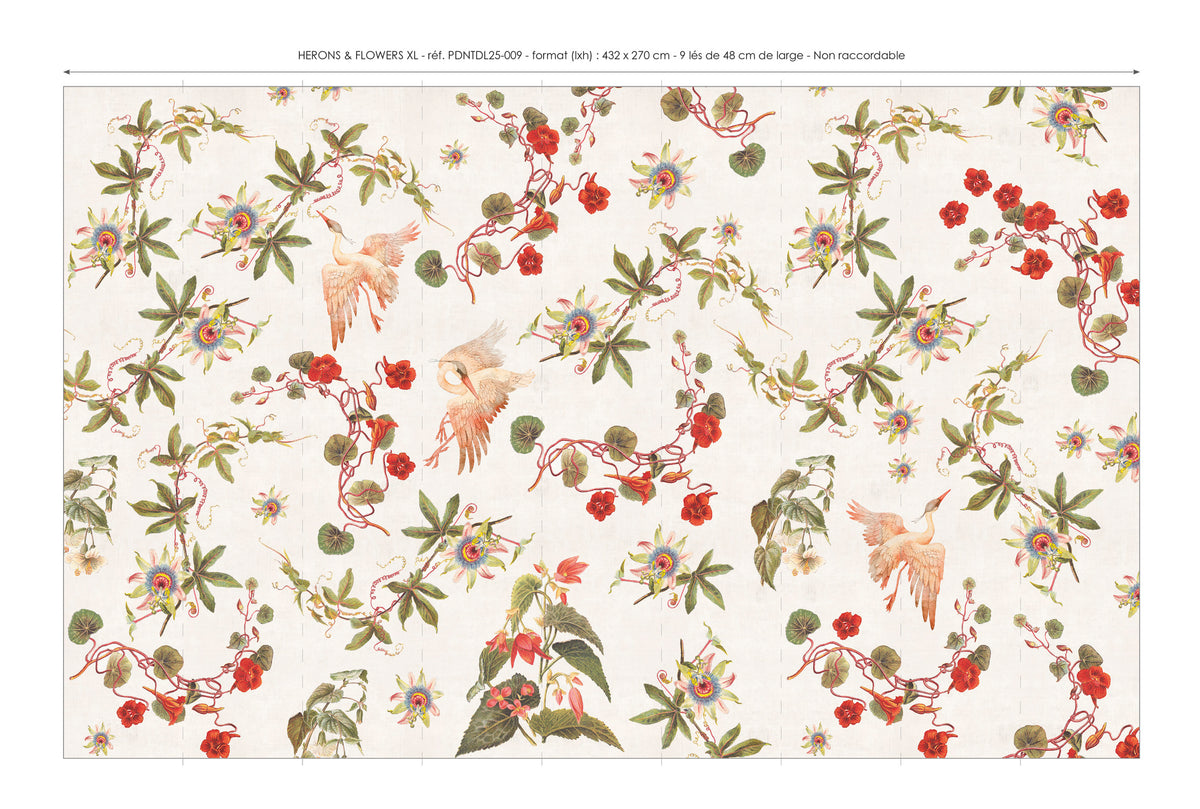Papier peint panoramique Herons & Flowers XL