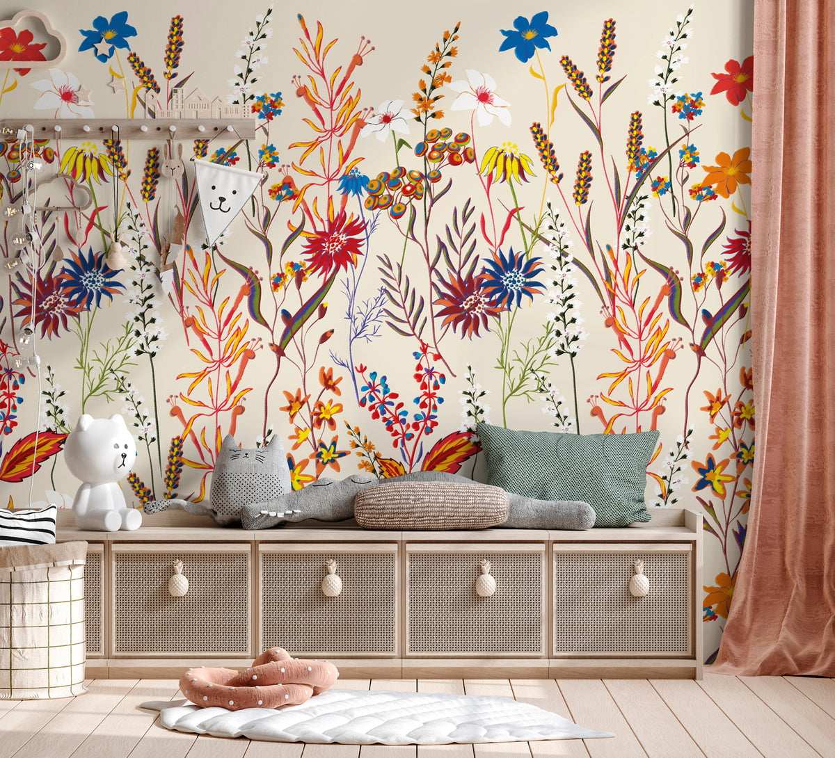 Panoramic wallpaper Summer Garden